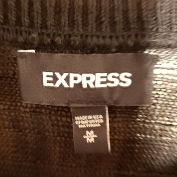 Express Womens Black Batwing Oversized Thin Short Sweater Medium - Picture 7 of 8